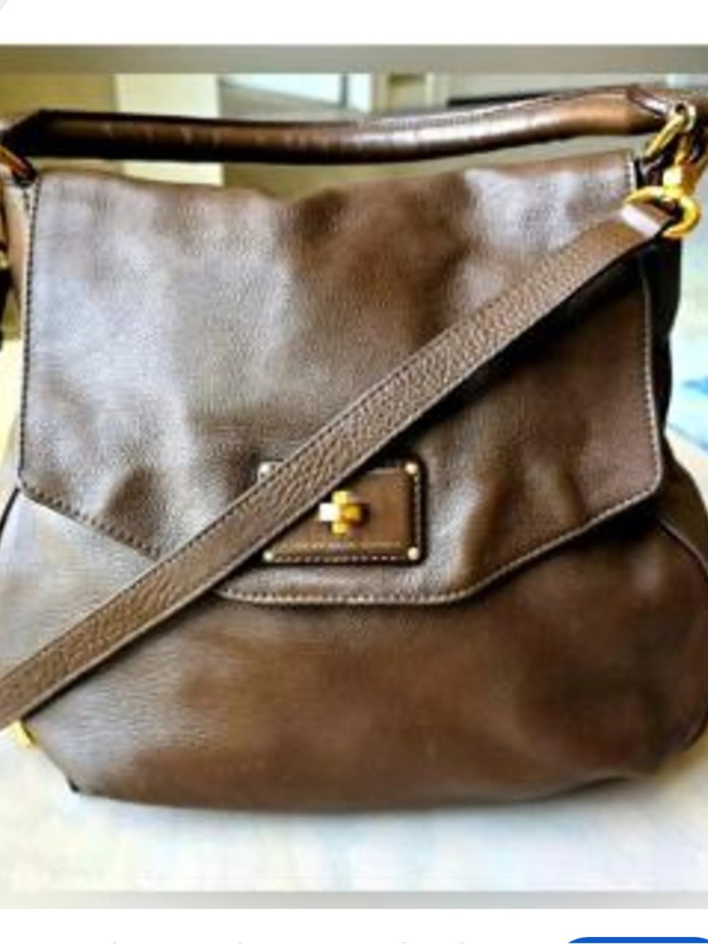 Marc Jacobs Brown Pebbled Leather Shoulder Bag